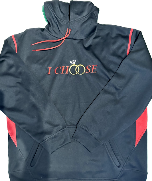 I Choose Black & Red Embroidered Hoodie